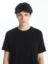 LC Waikiki Crew Neck Short Sleeve Men's Textured T-Shirt